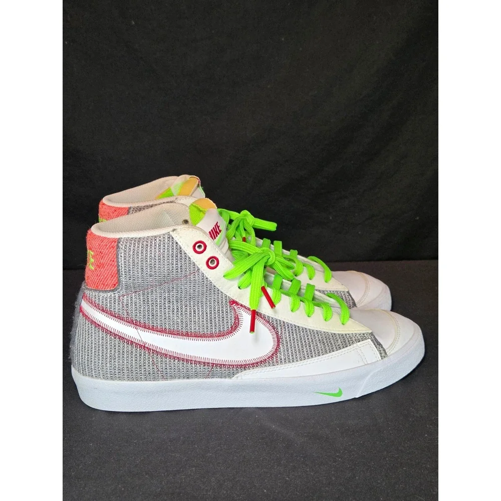 Nike Blazer Recycle Mid 77‎ SE Light Smoke Grey Volt Green SZ 10.5 Men DJ0341001